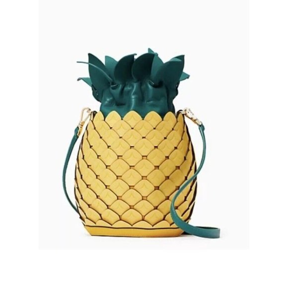 kate spade new york Handbags - NWT Kate Spade Pineapple Crossbody Bucket Bag Amazing Colada Novelty SUMMER 2022